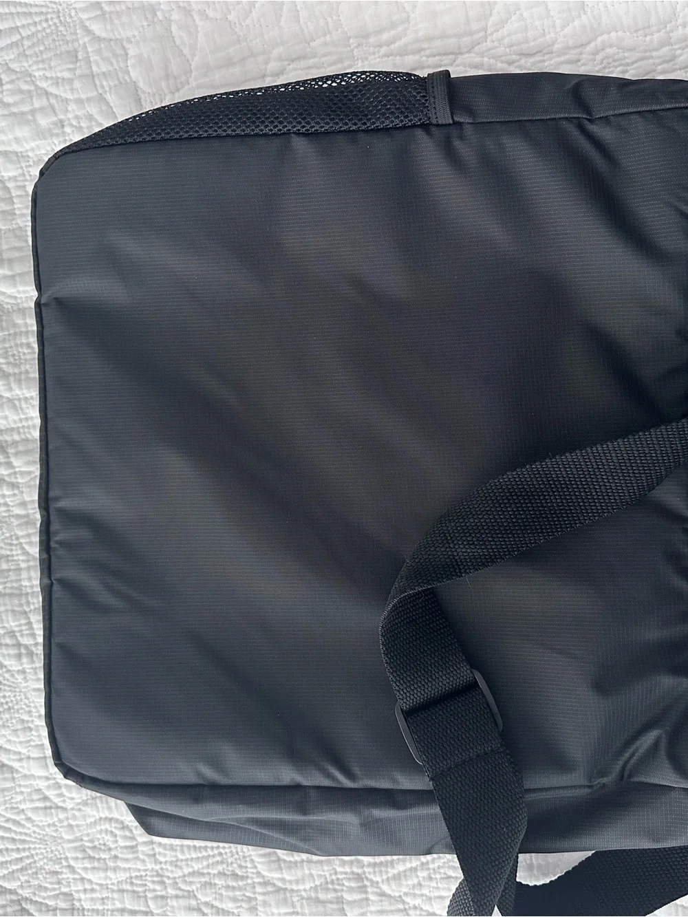 Black Crossbody Sling Bag with Teal Logo